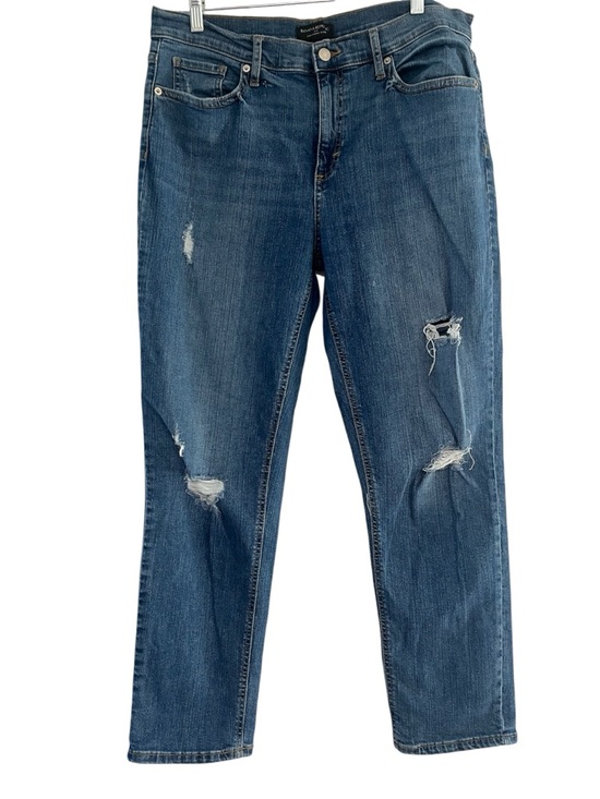 Banana Republic Denim - Banana Republic Distressed Dark Blue Girlfriend Jeans